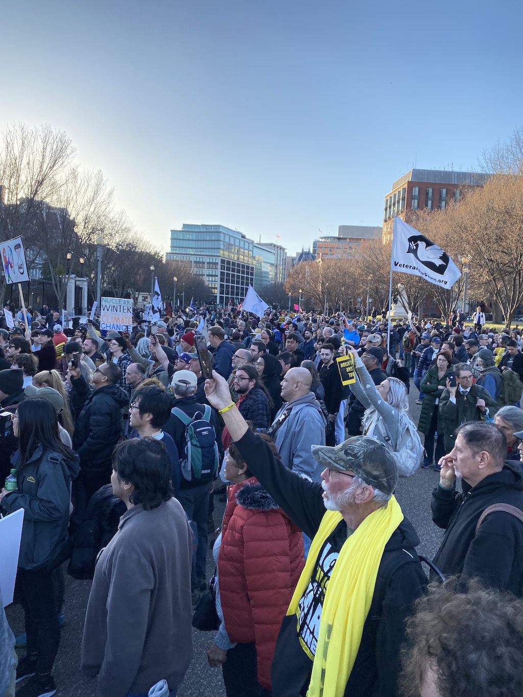 Protesters from many ilk  in front of  White House